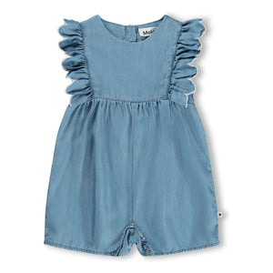 Molo - Fernanda Denim Ruffled Jumpsuit | Blue