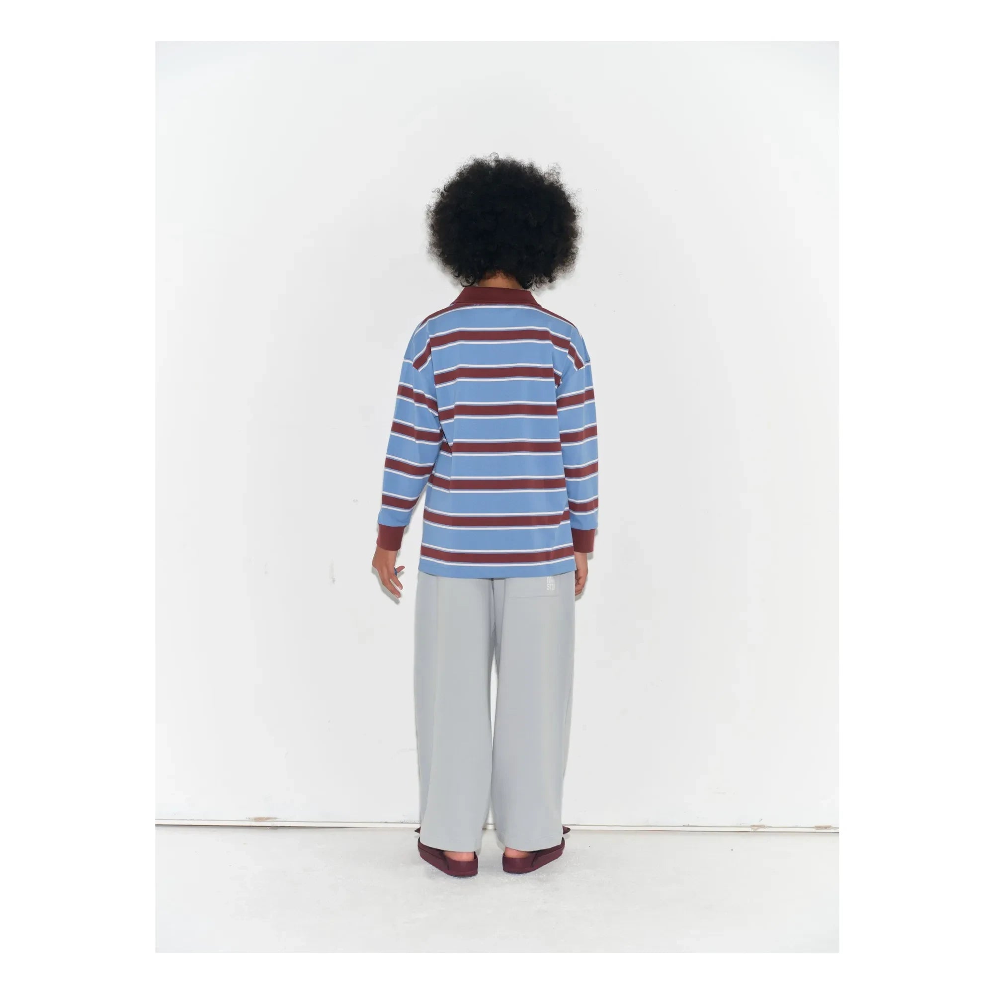 Main Story - Striped Organic Cotton Athletic T-Shirt | Blue