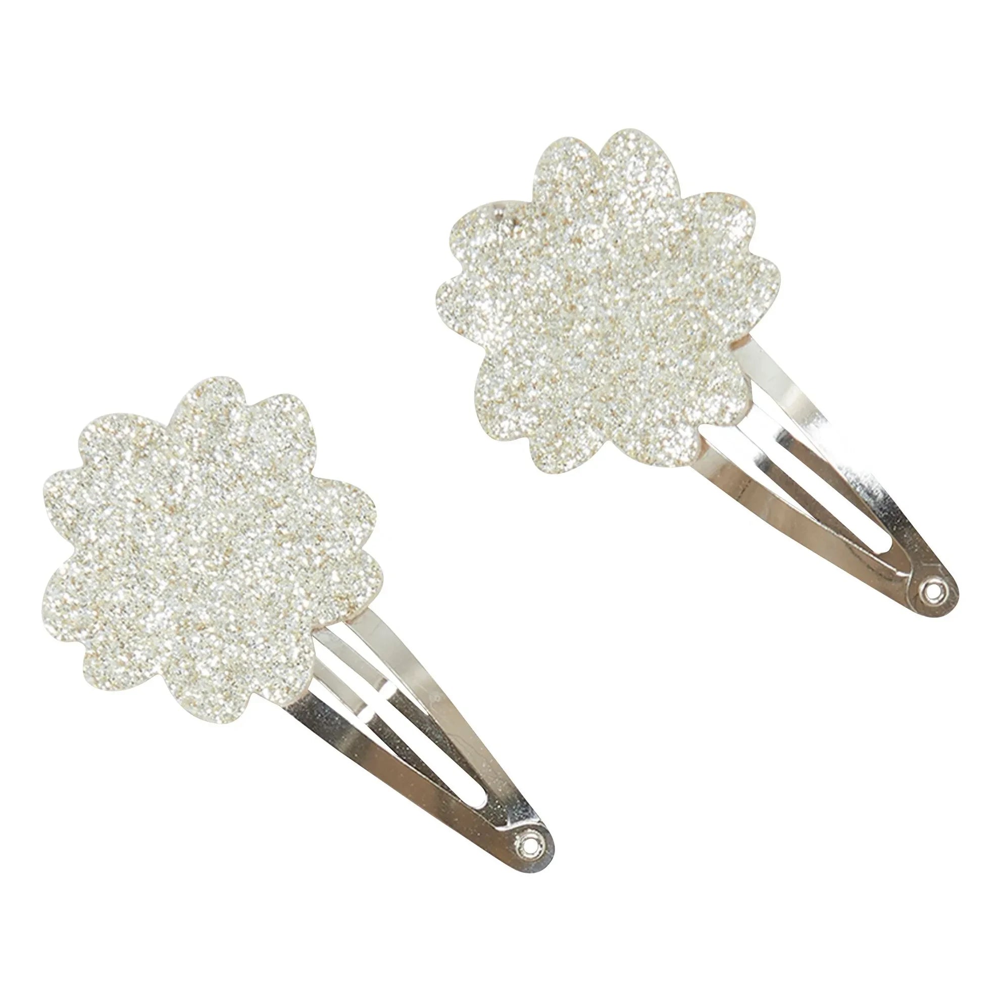 Tartine et Chocolat - 2-Piece Hibiscus Glitter Hair Clip Set | Gold