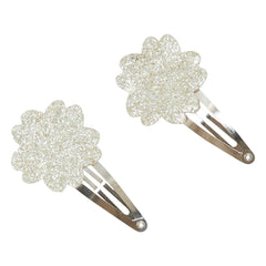 Tartine et Chocolat - 2-Piece Hibiscus Glitter Hair Clip Set | Gold