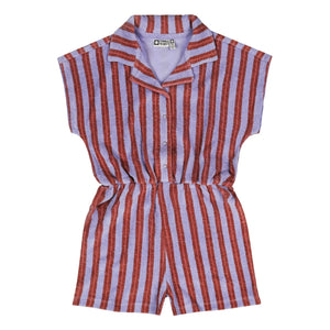 Tumble N'Dry - La Barre Deux Striped Organic Cotton Overalls | Purple