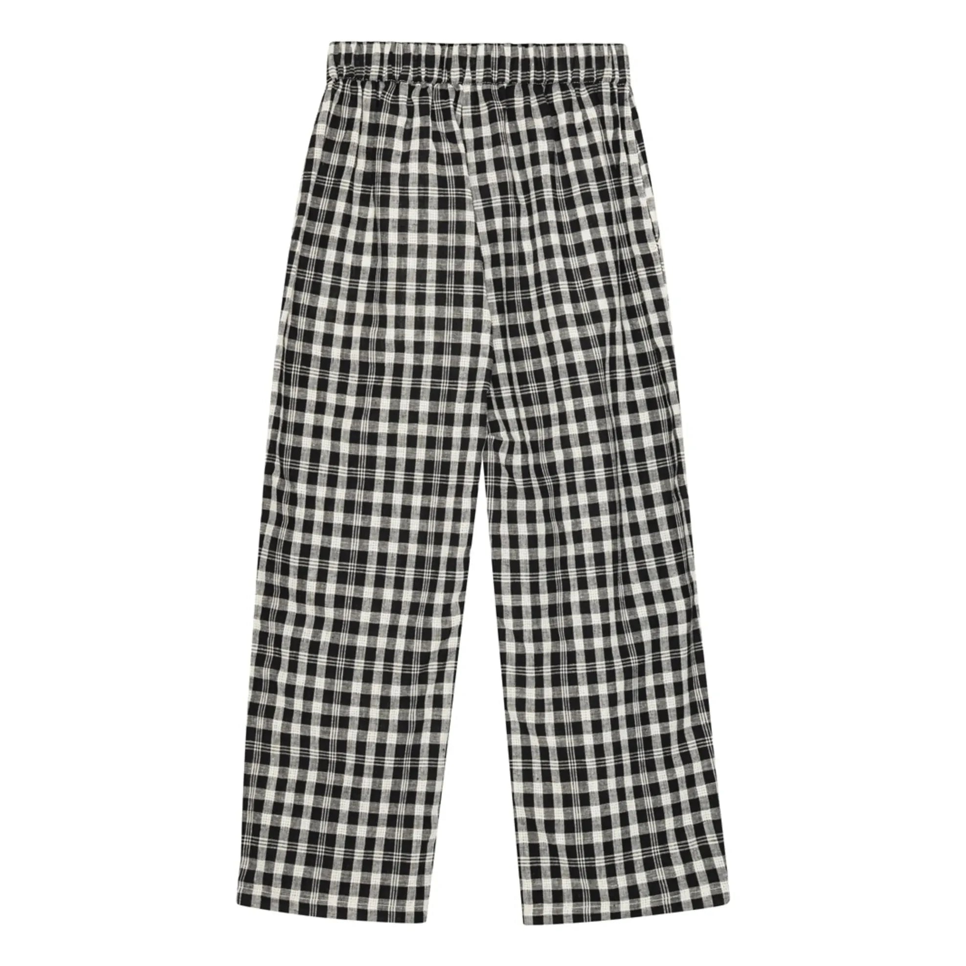 brunobruno nation - Dora Organic Cotton Checkered Pants | Black