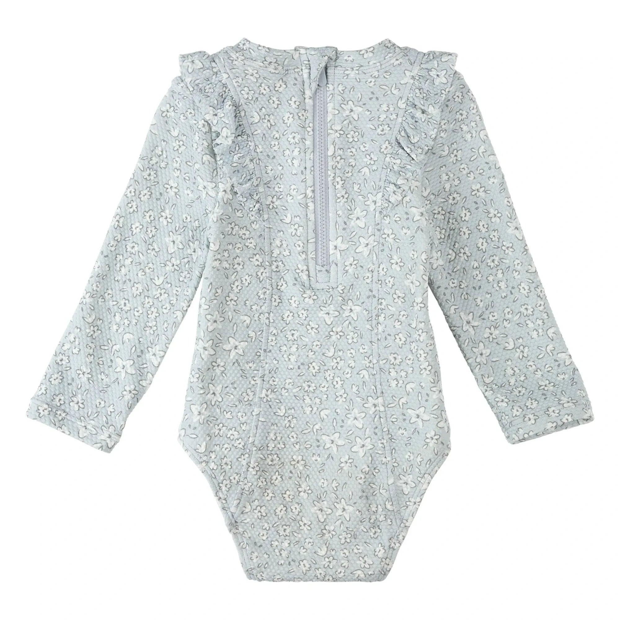 Petit Lem - Long Sleeve UV Protection Swimwear Textured Recycled Fibres | Blue