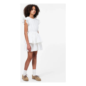 Molo - Carma organic cotton ruffle dress | White