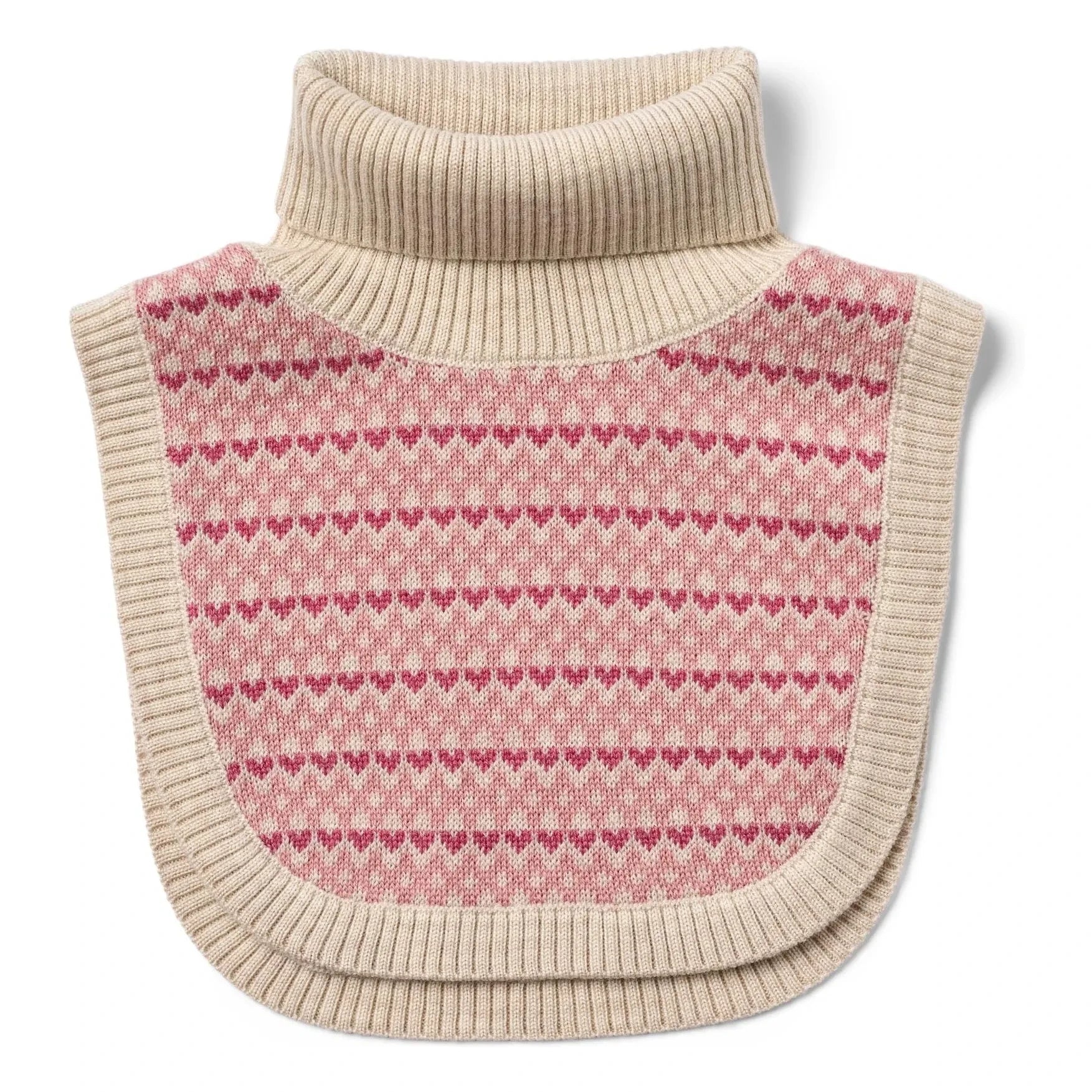 Wheat - Majo Wool Merino Jacquard Neck Warmer | Pink