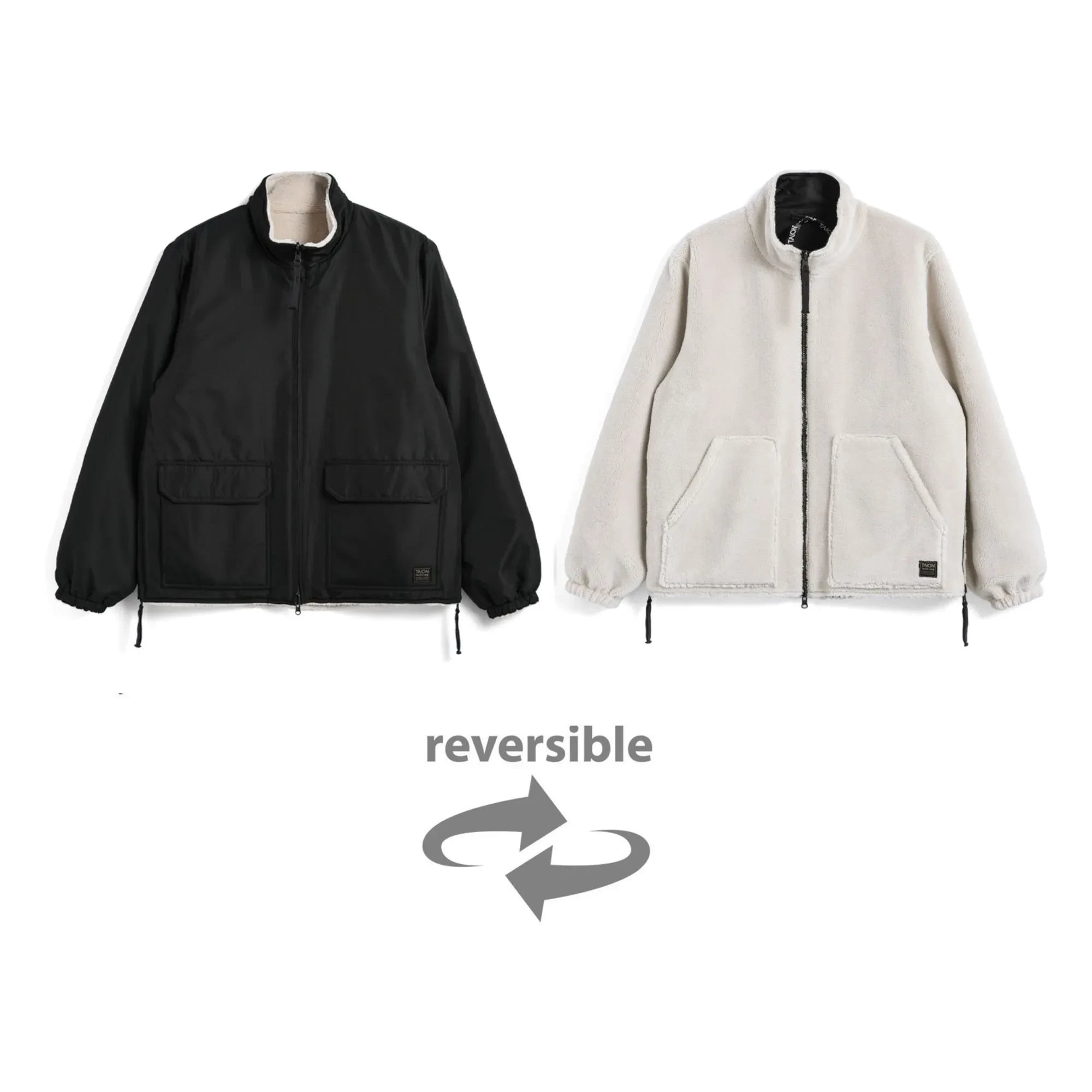 Taion - Reversible Military Boa Jacket | Black