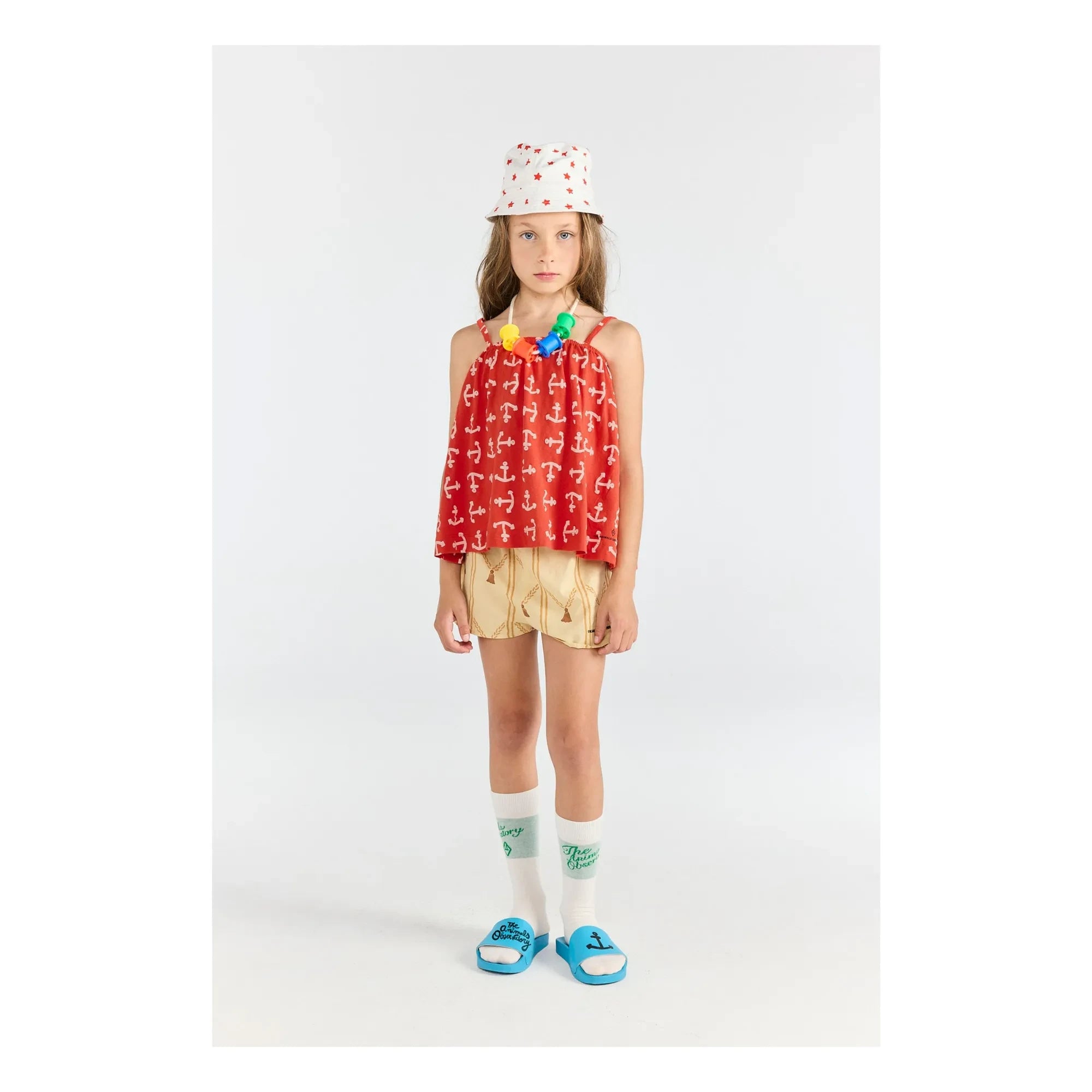 The Animals Observatory - Top Stork Anklets Organic Cotton | Red