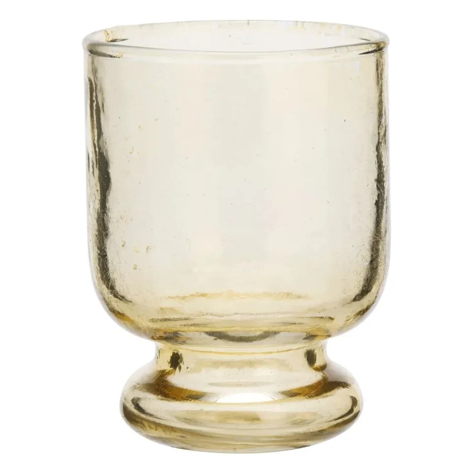 Madame Stoltz - Glass goblet with forged shaft | Yellow