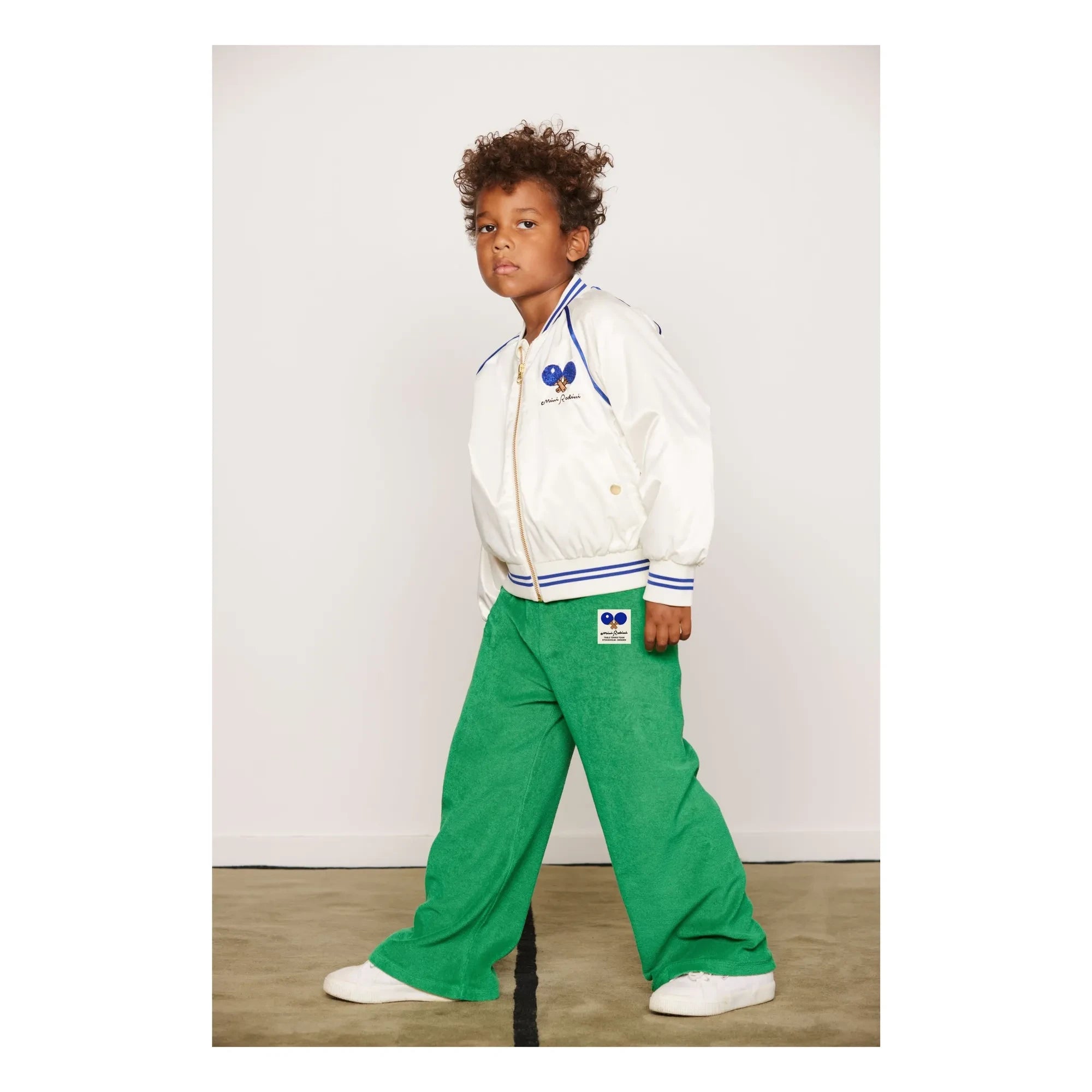 Mini Rodini - Organic cotton terry Ping Pong joggers | Green