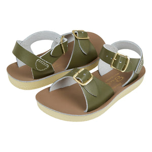 Salt-Water - Surfer Waterproof Leather Sandals | Haki