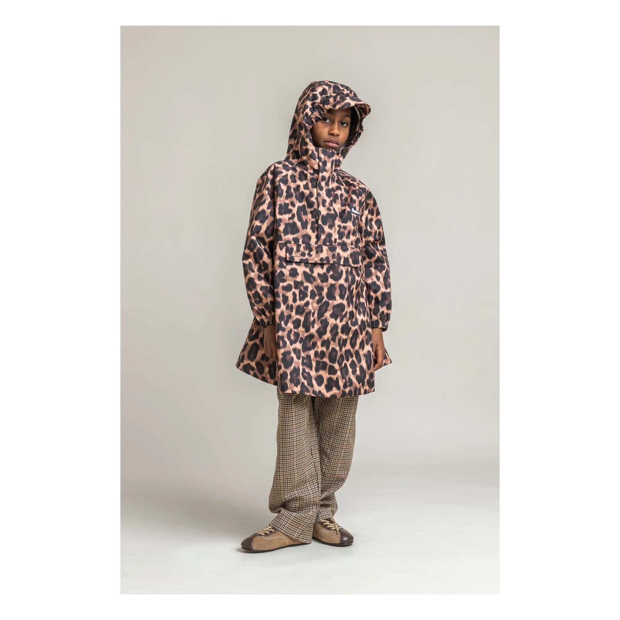 Flotte - Gabrielito Leopard Waterproof Cape Made from Recycled Fibers | Brown