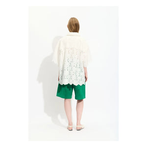 BELLEPIECE - Pio Cotton Embroidered Blouse | White