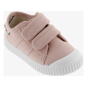 Victoria - Striped Canvas Scratch Sneakers | Nude