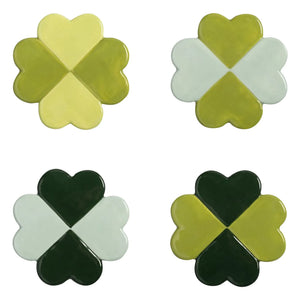&Klevering - Lucky Clover Coasters - Set of 4 | Green