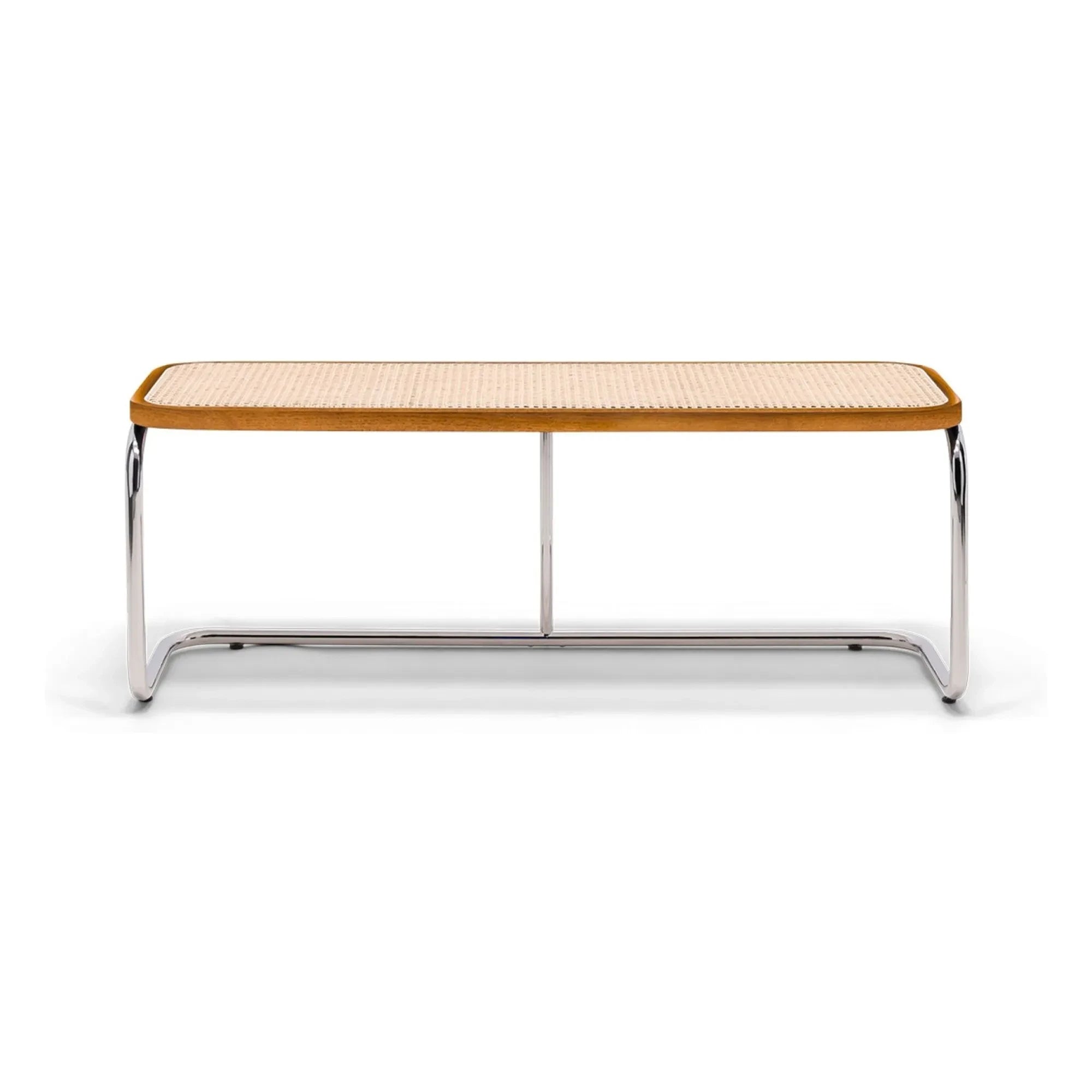 The Socialite Family - Kiosk Chrome-Plated Metal and Wicker Bench