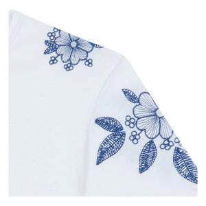 Tartine et Chocolat - Embroidered Flower T-Shirt | White