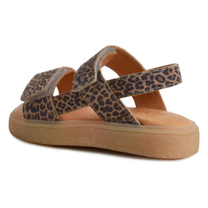 du Loua - Du Malu Leopar Süet Sandaletler | Kahverengi