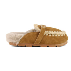 Mou - Winter Bio Suede Slippers | Cognac