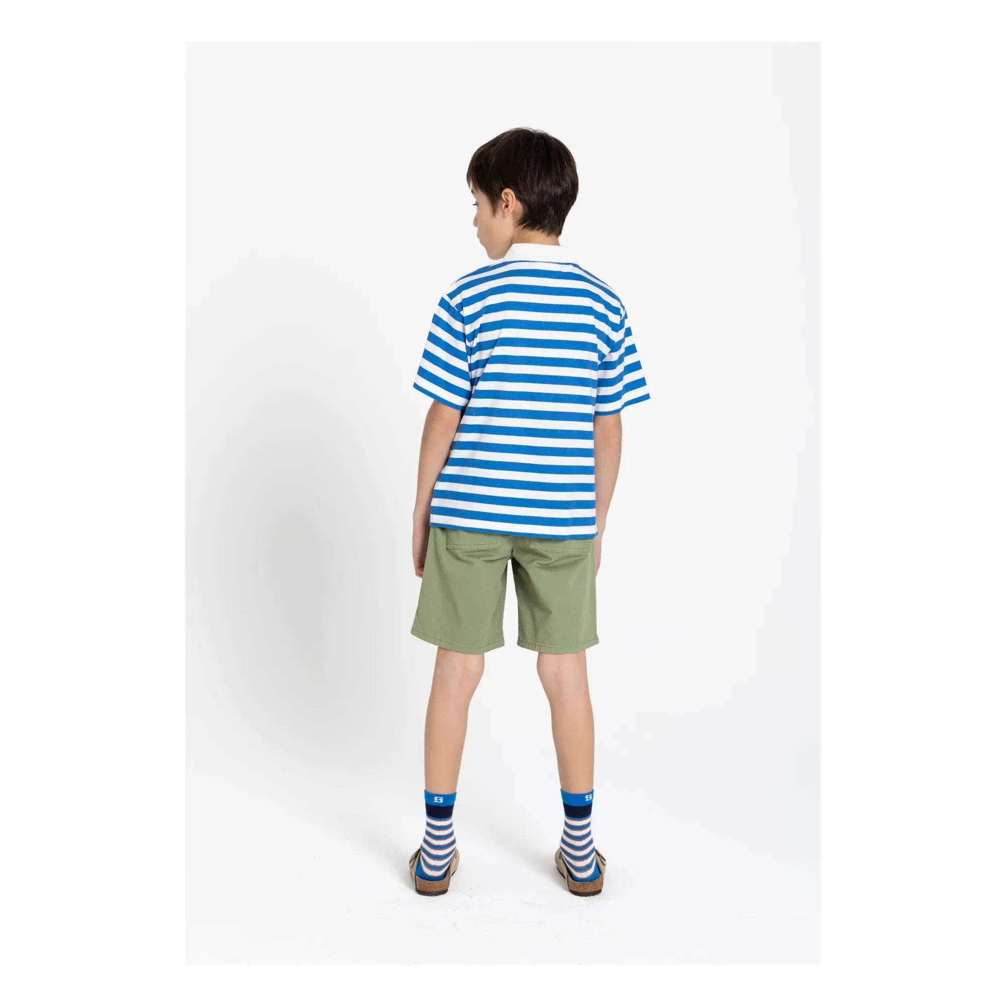 Smallable Kid - Tilo Striped Organic Cotton Polo T-Shirt | Royal Blue