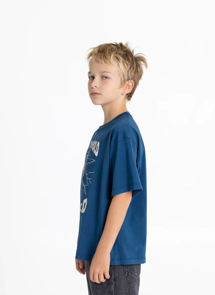 Hundred Pieces - Finn Climb Organic Cotton T-Shirt | Grey Blue