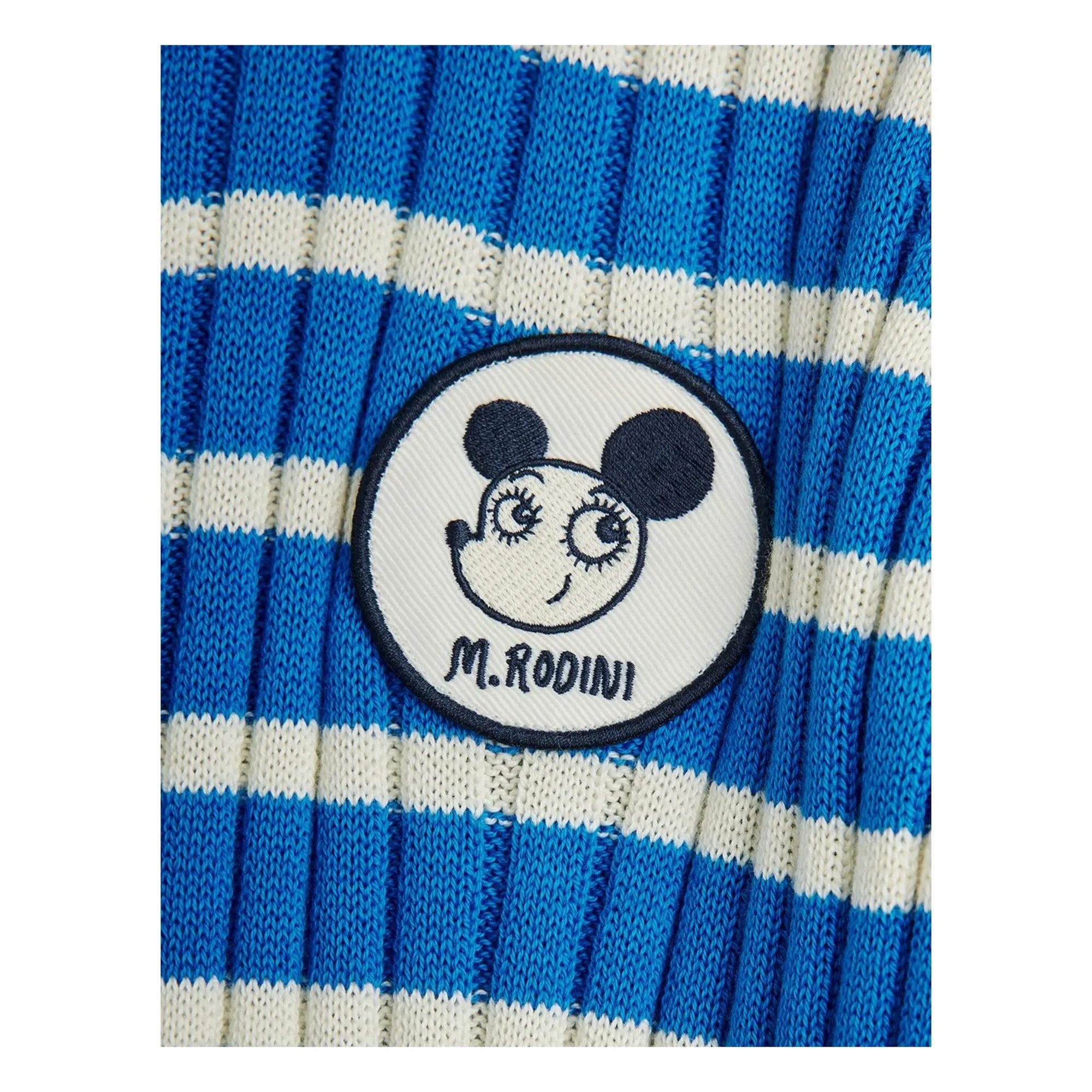 Mini Rodini - Striped Ribbed Dress Made of Organic Cotton | Blue
