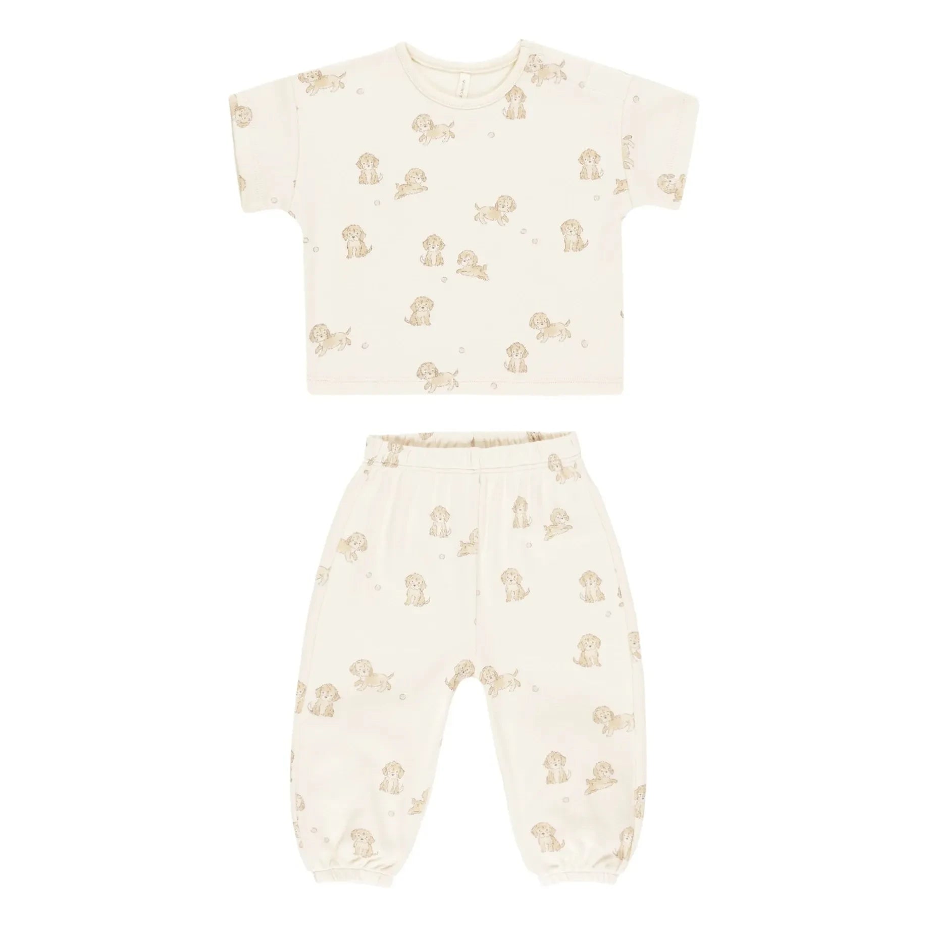 Quincy Mae - T-Shirt and Pants Set | Ecru