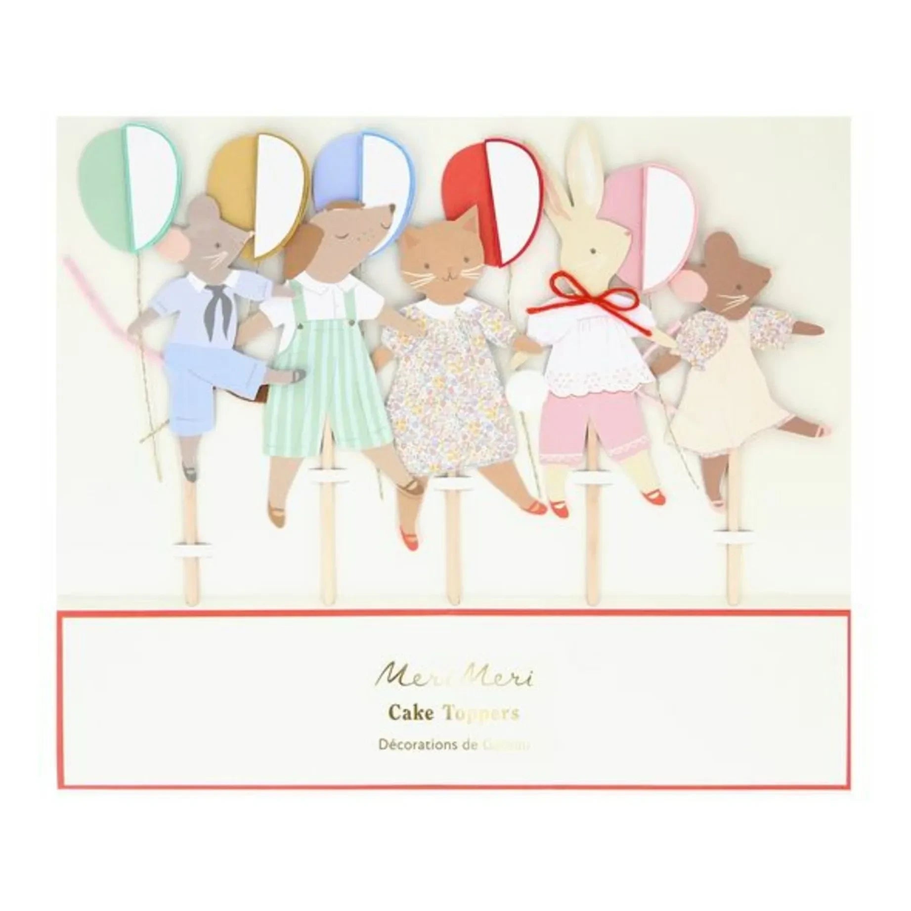 Meri Meri - Animal Friends Birthday Cake Decorations - Set of 5