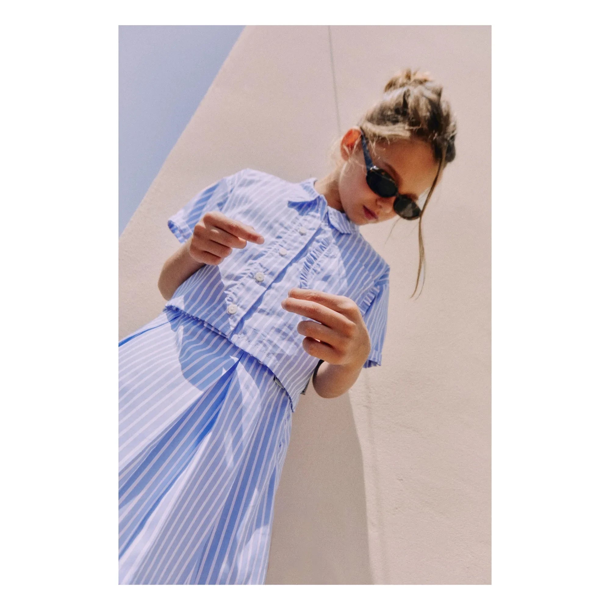 Mipounet - Sia Striped Pleated Skirt | Light Blue