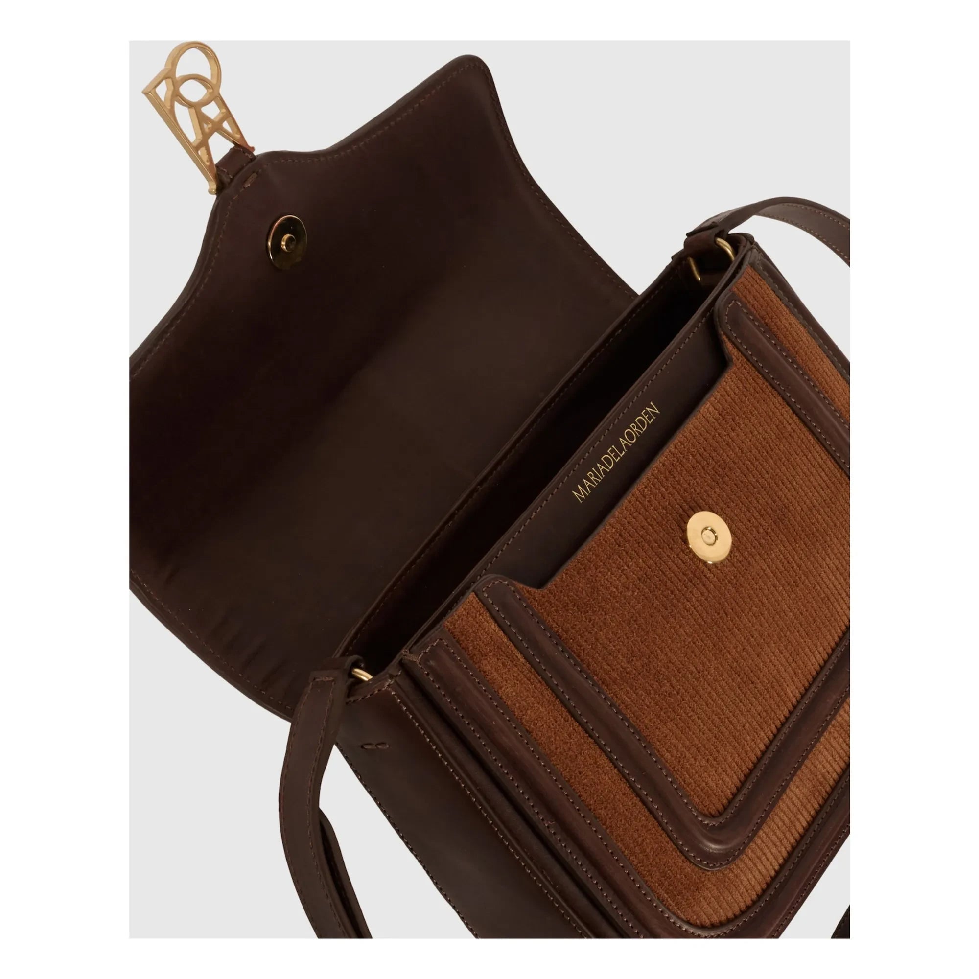 Maria de la Orden - Noah Velvet and Leather Bag | Camel