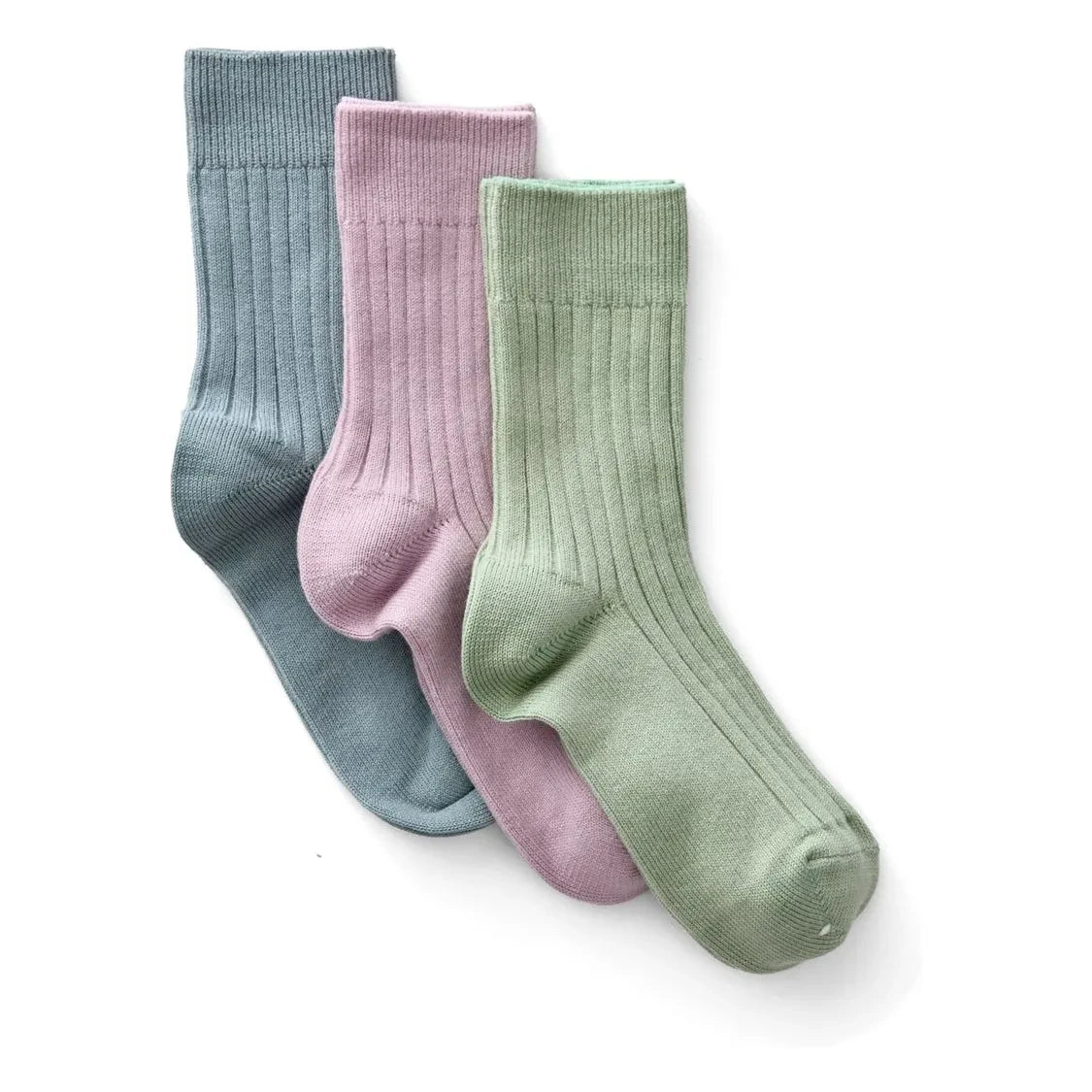 Soor Ploom - 3 Pairs of Ribbed Sock Set | Ice Blue