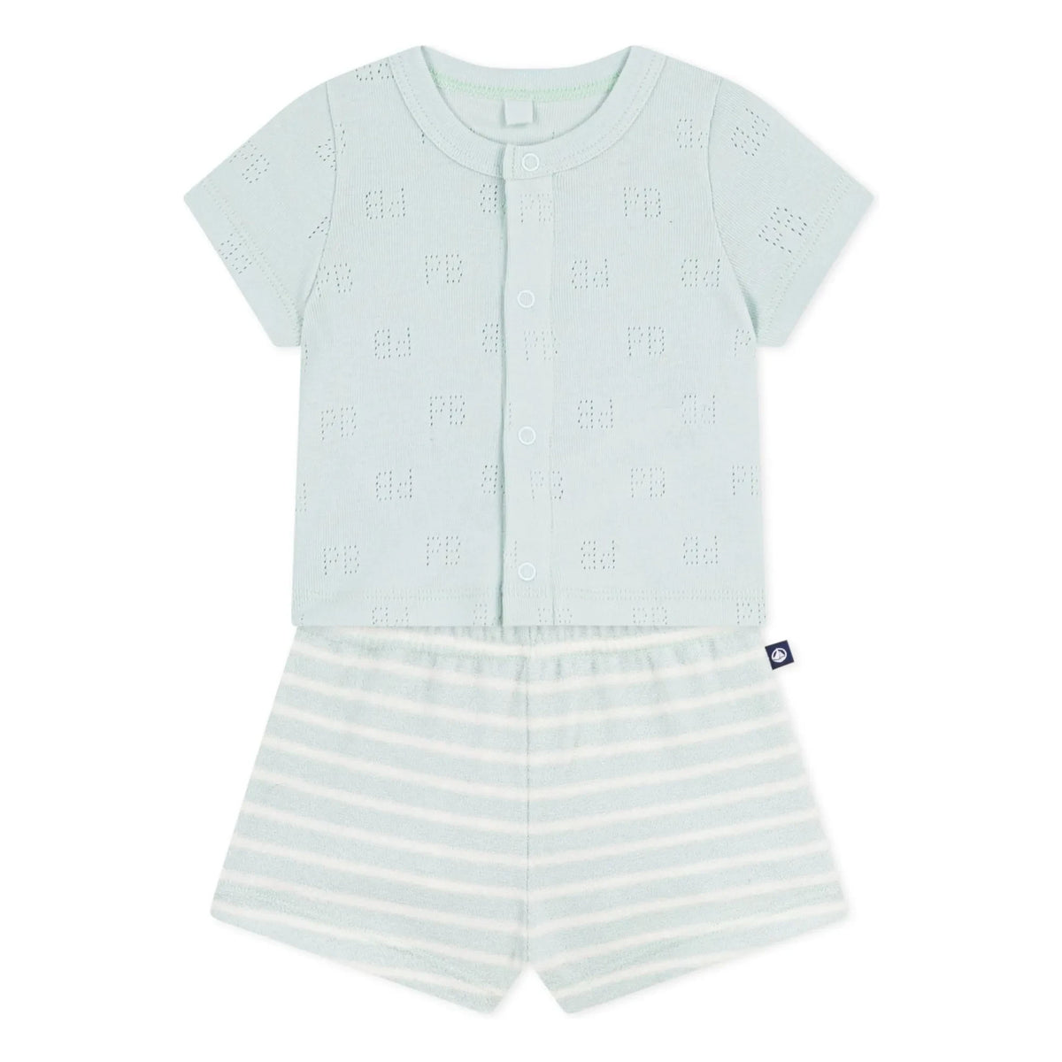 Petit Bateau - Organic Cotton Towel and Shorts Set | Turquoise