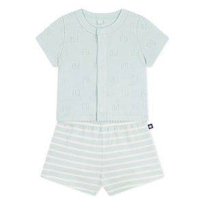 Petit Bateau - Organic Cotton Towel and Shorts Set | Turquoise