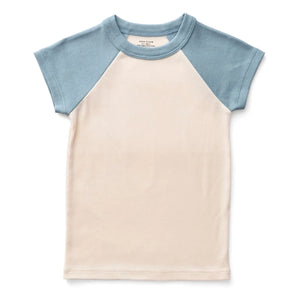 Soor Ploom - Two-Tone Organic Cotton Softball T-Shirt | Ice Blue