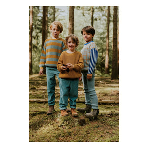 Yuki - Beau Kadife Organik Pamuk Pantolon | Petrol Mavisi