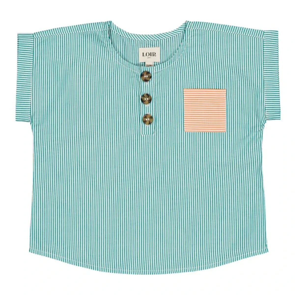 Loir - Kurta Striped Jacket | Turquoise