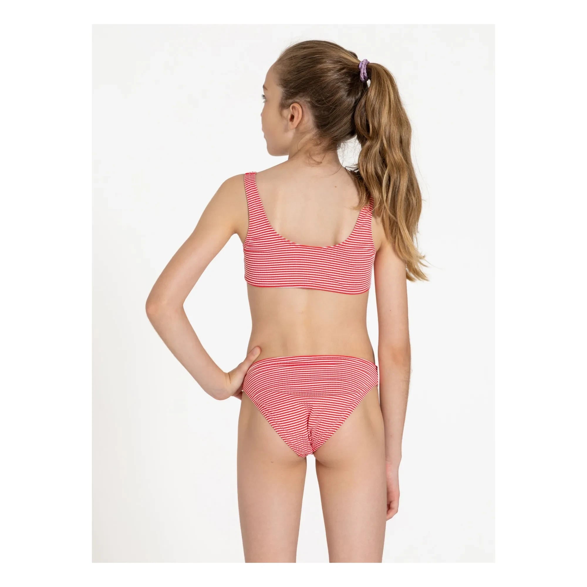 Smallable Kid - Striped Swimsuit | Cherry Red