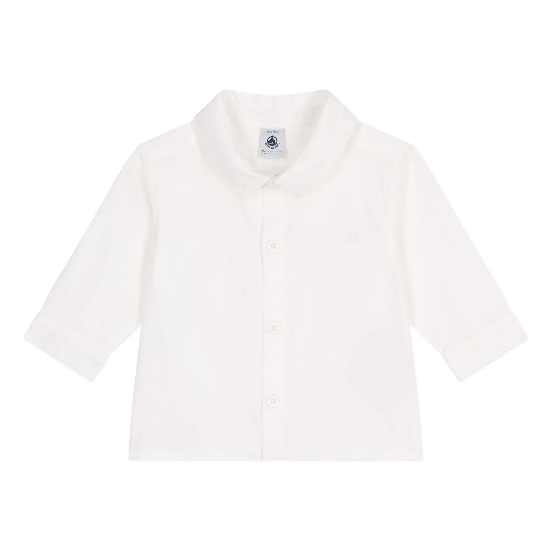 Petit Bateau - Bapteme Organik Pamuk Gömlek | Beyaz