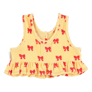 Piupiuchick - Organic Terry Knotted Crop Top | Yellow