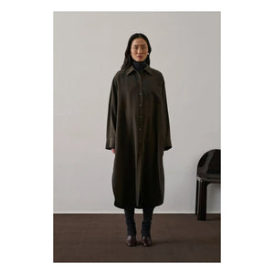 Sister - Flora silk dress | Dark khaki