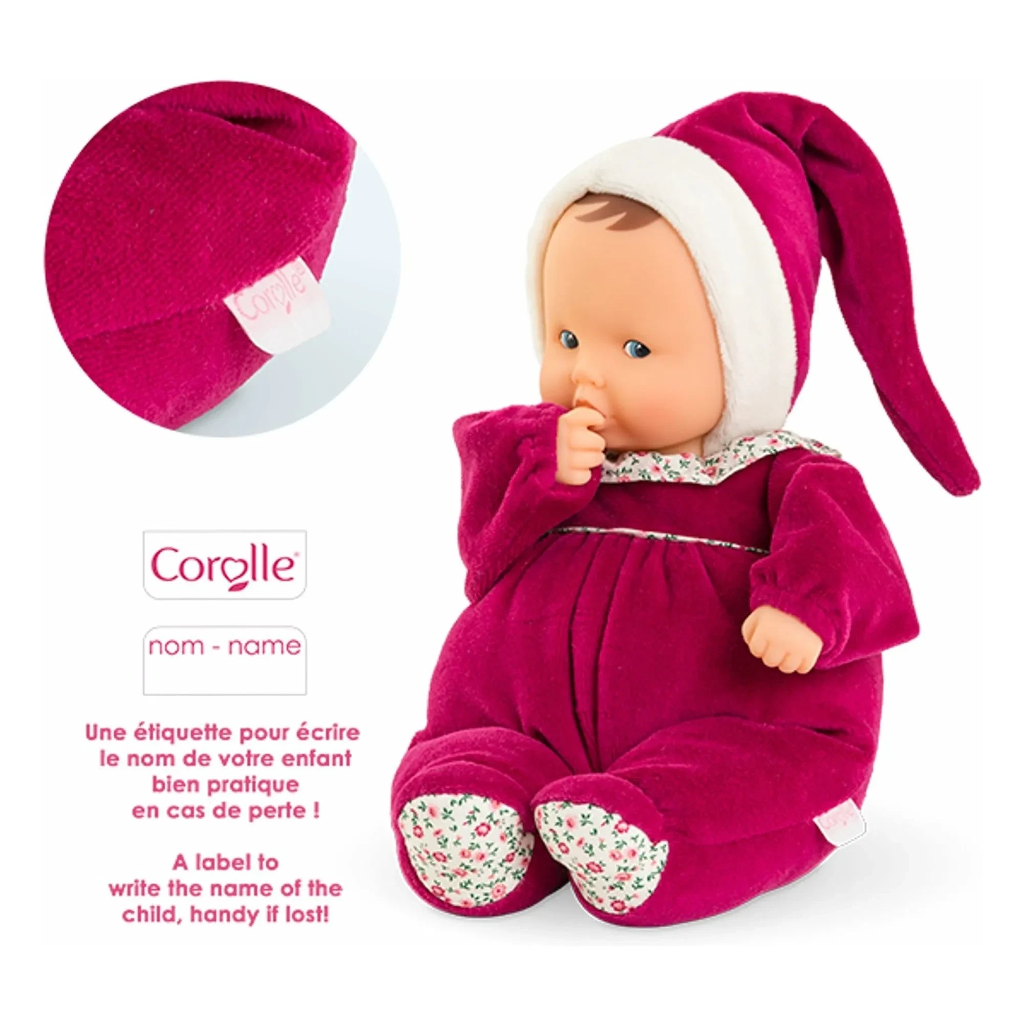Corolle - My Cute Toy - Babipouce Rose Grenadine | Fuchsia