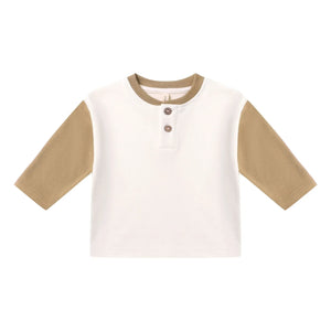 Quincy Mae - Organic Cotton Henley T-Shirt | Ivory