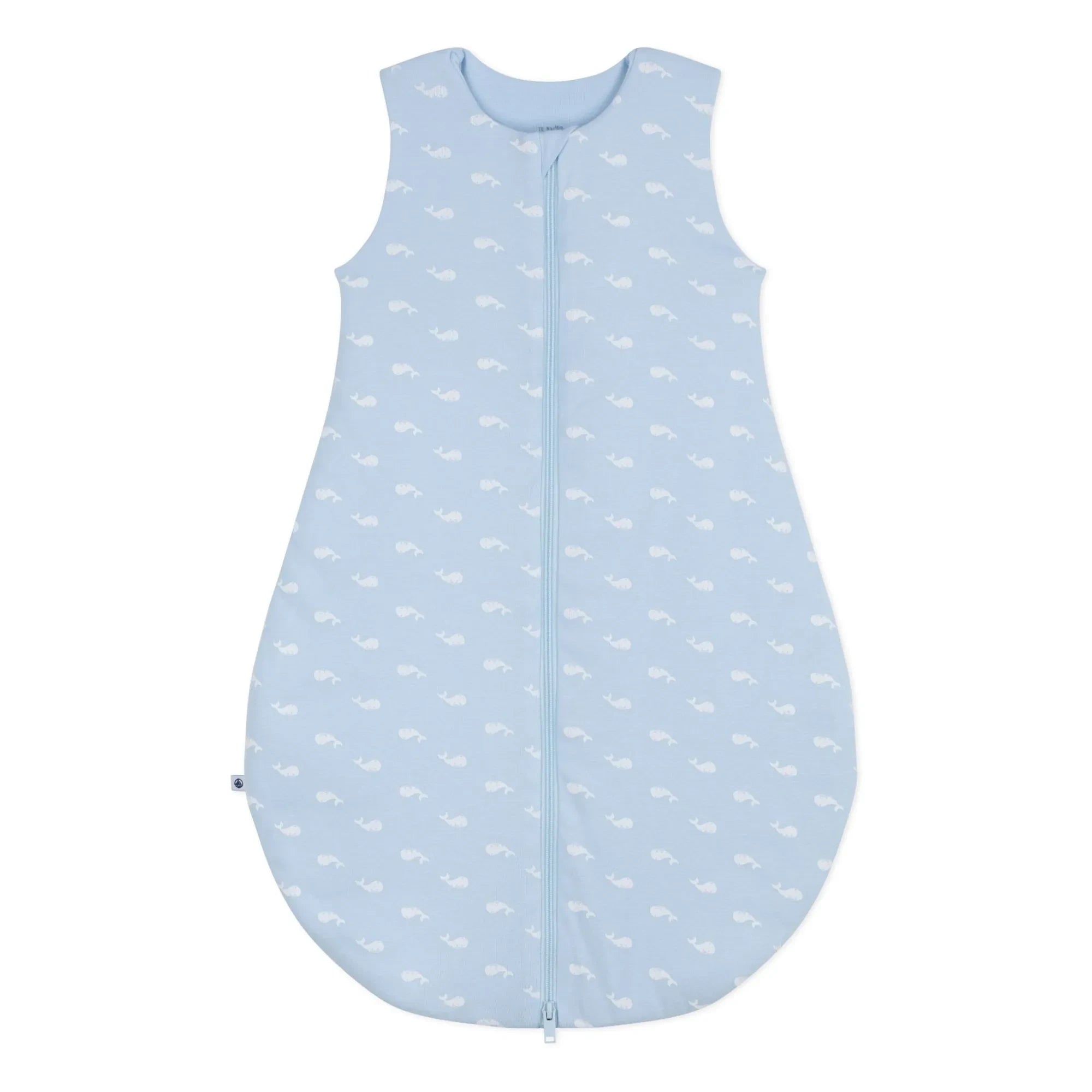 Petit Bateau - Baleines Organic Cotton Sleep Suit | Light Blue