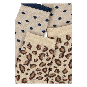 Konges Sløjd - 2 Pairs Leopard Socks Set | Beige