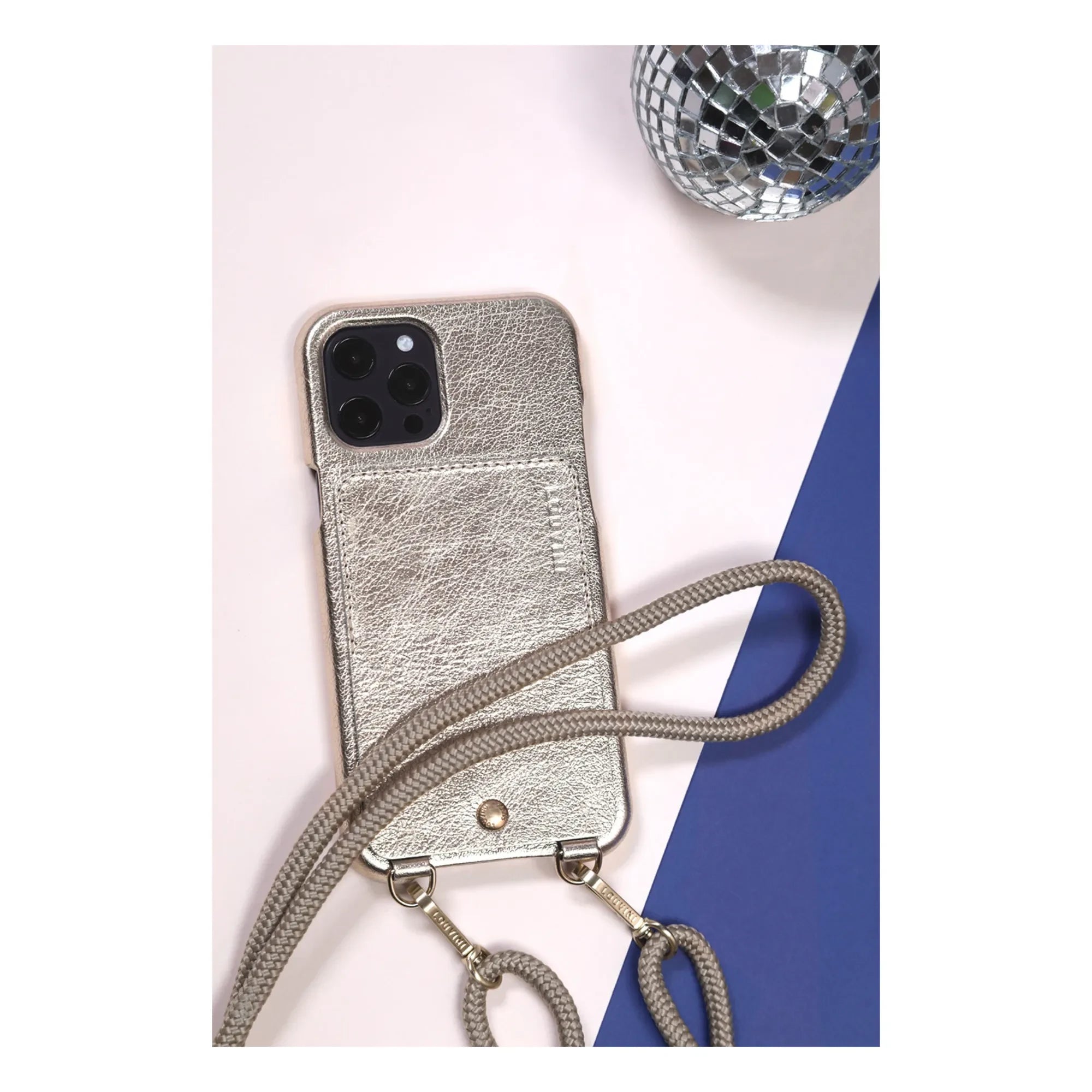 Louvini - Lou Metallic Leather iPhone Case | Gold