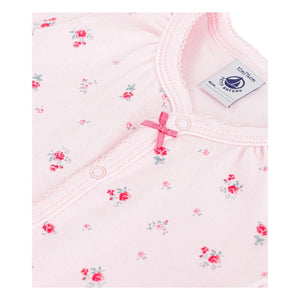 Petit Bateau - Floral Patterned Romper Pajamas | Pink