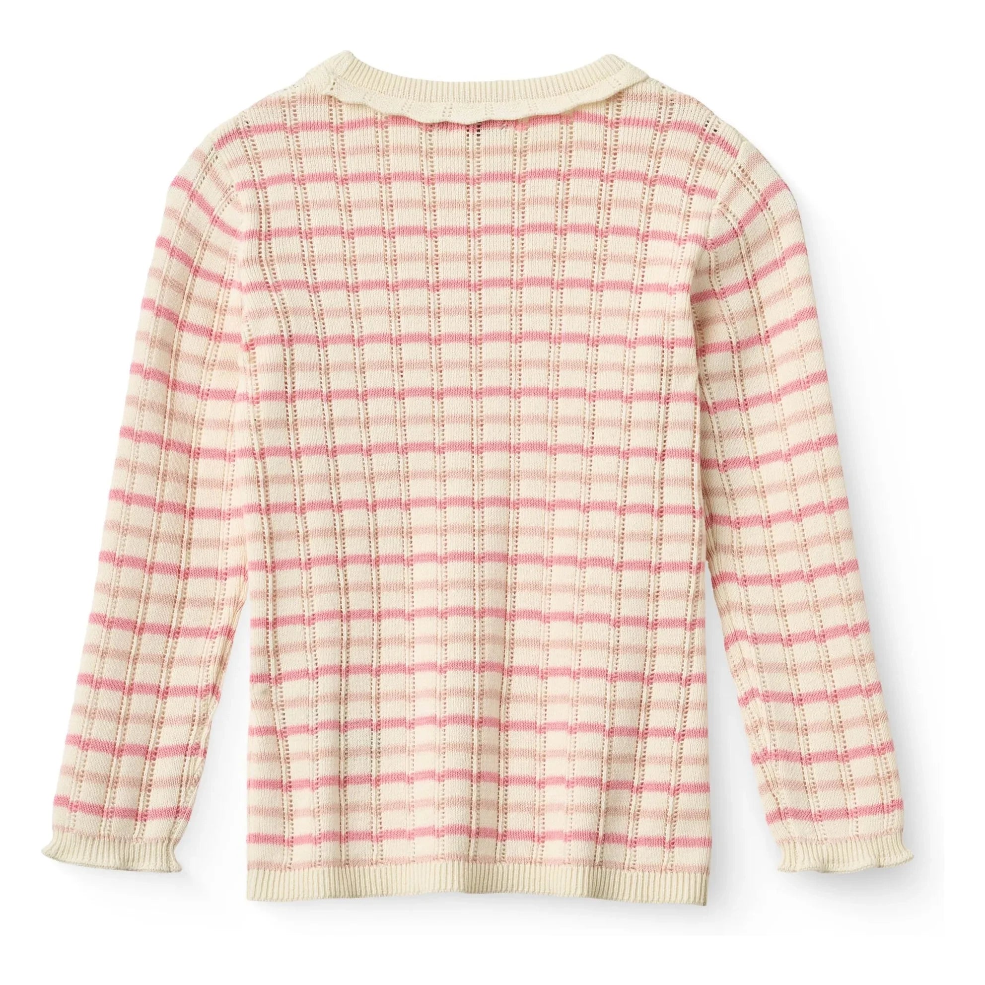 Copenhagen Colors - Pointelle Striped Organic Cotton Mesh T-Shirt | Pink