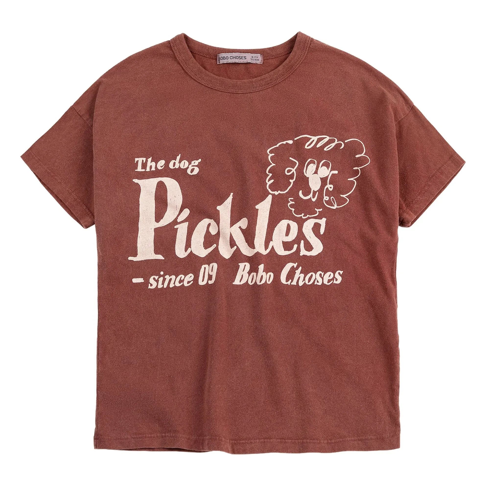Bobo Choses - The Dog Pickles Organic Cotton T-Shirt | Brown
