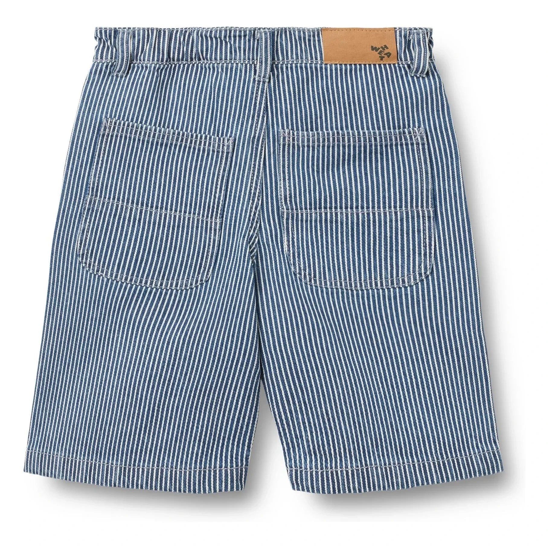 Wheat - Striped Christian Denim Bermuda Shorts Organic Cotton | Blue