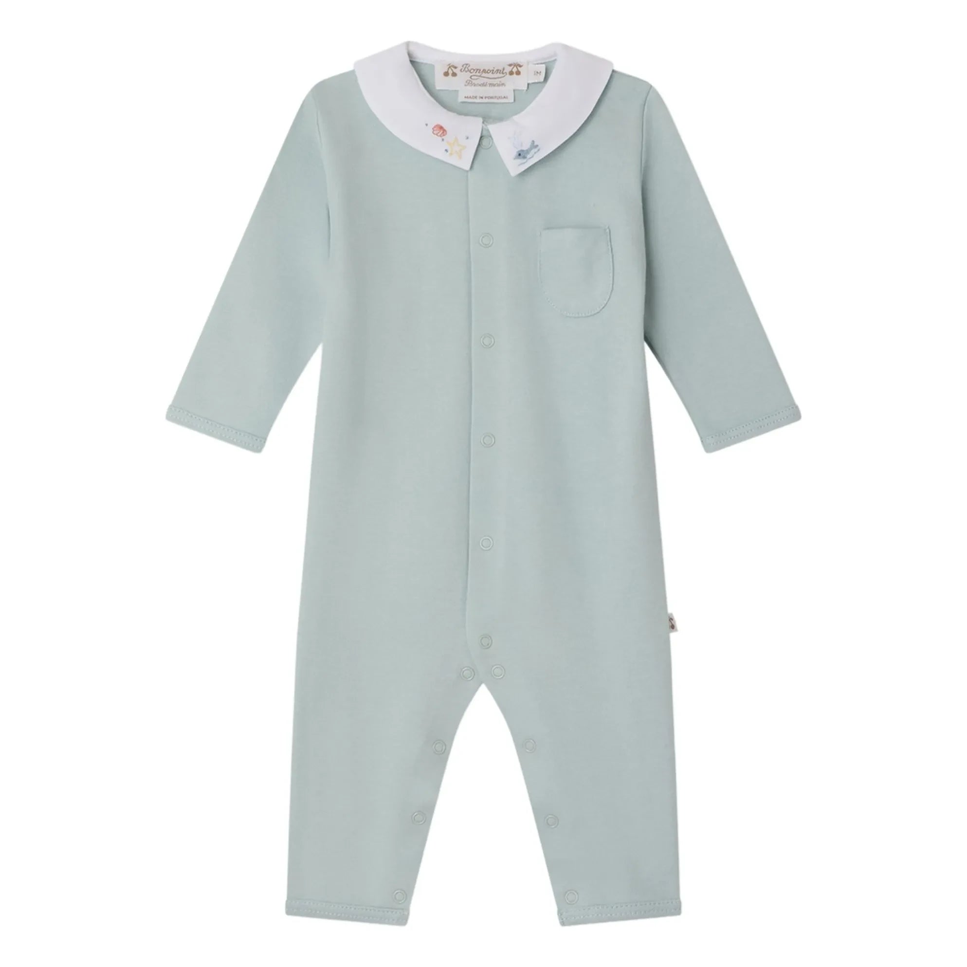 Bonpoint - Anton Organic Cotton Interlock Pajamas | Light Blue