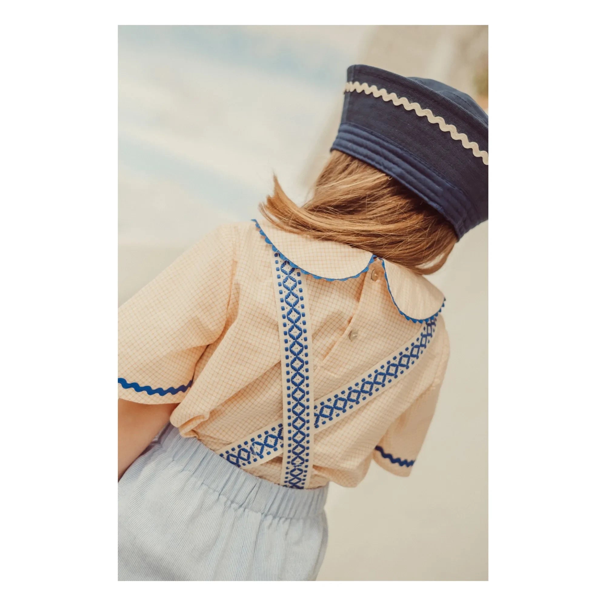 THE LiTTLE POETS - Cesária Striped Organic Cotton Pants | Blue